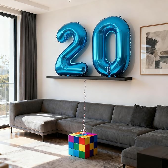 40 Inch Large Foil Helium Number Balloon Birthday Wedding Party 0-9 (Blue, 7)