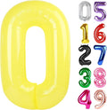 Yellow Number 0 Balloon 40 Inch, 0 Balloon Number for 10th 20th 30th 40th 50th 60th Birthday Decorations, Yellow Party Supplies