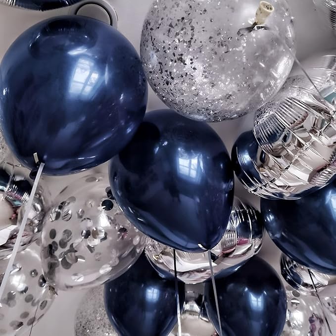 105pcs Navy Blue Balloons 12inch Dark Blue Balloons for Birthday Graduation Baby Shower Anniversary New Year Party Holiday Decorations