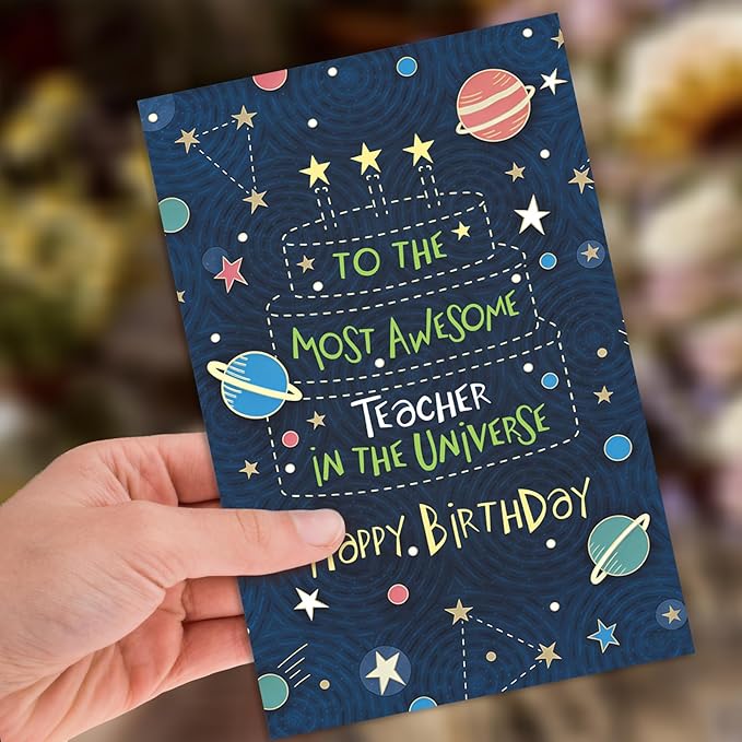 Teacher Birthday Card, Happy Birthday Cards & Gift for Teacher from Student