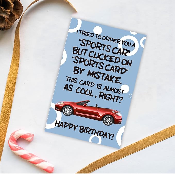 I Tried to Buy You A Sports Car Card! Humor Birthday Card for Daughter Son, Funny Supercar Card for Adult 18th Bday