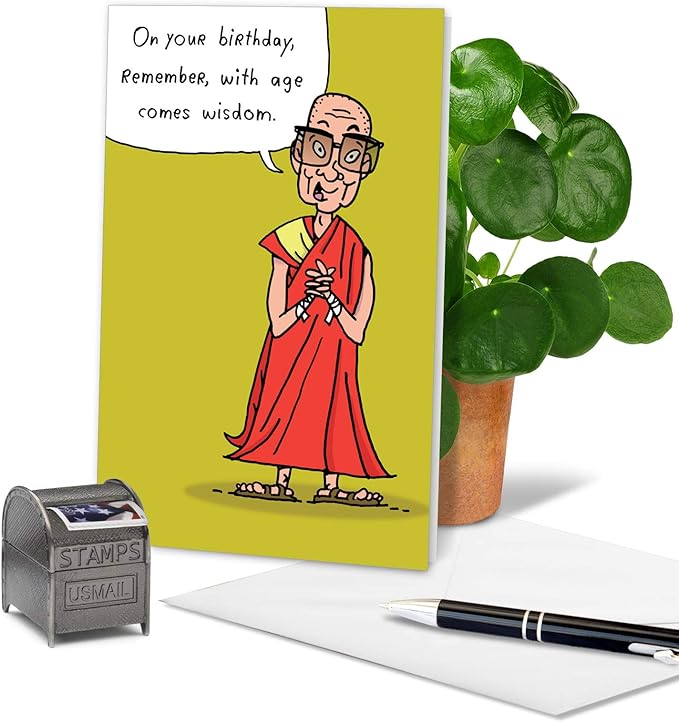 NobleWorks - Funny Birthday Greeting Card with 5 x 7 Inch Envelope (1 Card) Bday Age Wisdom 8576Z