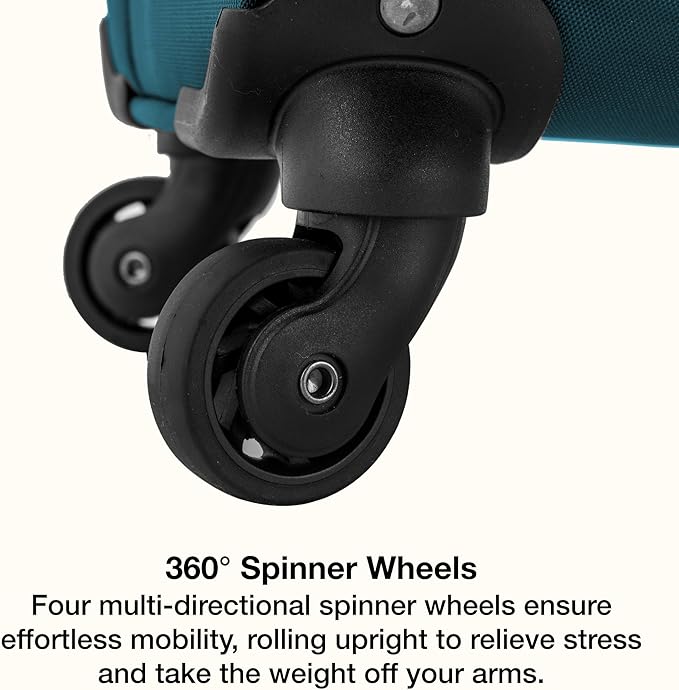 U.S. Traveler Anzio Softside Expandable Luggage with Spinner Wheels, Teal, 30-Inch Large