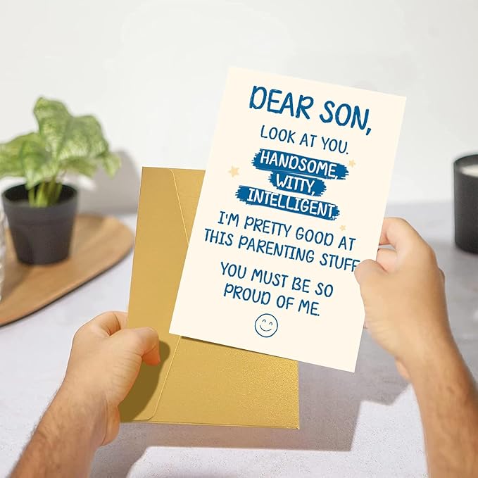Funny Birthday Card for Son, Happy Birthday Gifts for Son, Humorous Birthday Card Gifts from Mom Dad Parent