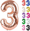 Rose Gold Number 3 Balloon 40 Inch, 3 Balloon Number, 3rd Birthday Decorations, Rose Gold Party Supplies for Boys Girls