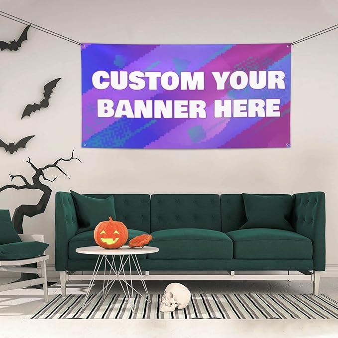 Custom Banners Personalized Banners Customize Design Your Own Make Your Own Banner Design Party/Birthday Banners Indoor/Outdoor 35x71IN