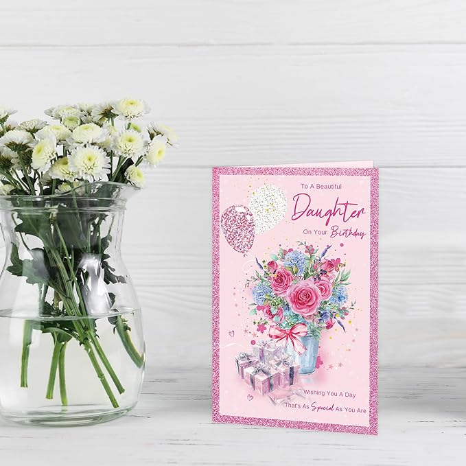 Daughter Birthday Card from Mom, Happy Birthday Card for Daughter, Cute Birthday Gifts for Girls Her