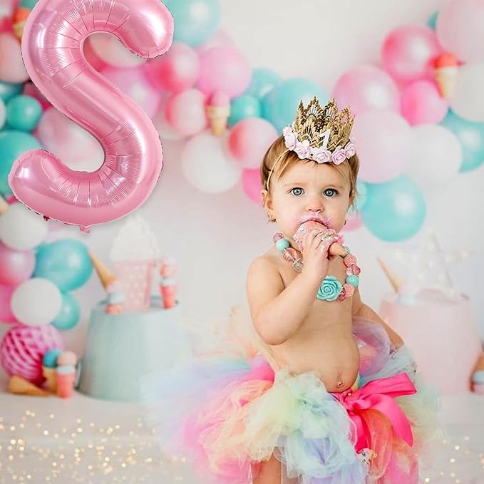 TONIFUL 40 Inch Large Pink Letter S Balloons Giant Foil Mylar Alphabet Balloon for Birthday Party Anniversary Baby Shower Wedding Supplies Decorations