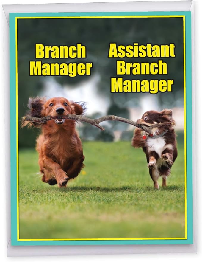 NobleWorks Oversize Humorous Birthday Greeting Card From Us 8.5 x 11 Inch with Envelope (1 Pack) Large Jumbo Bday Branch Managers J4672BDG-US