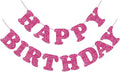 Glitter Rose Red Happy Birthday Banner Birthday Party Decorations Sign Garland Bunting Banner for Wall Decor Party Background for Kids Boys Girls Adults