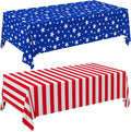4th of July Party Decorations Set-American Flag Patriotic Theme Kit for Independence & Election Day Decorations, Disposable Plastic Tablecloth - for American Patriotic & 4th of July Decorations,2PCS