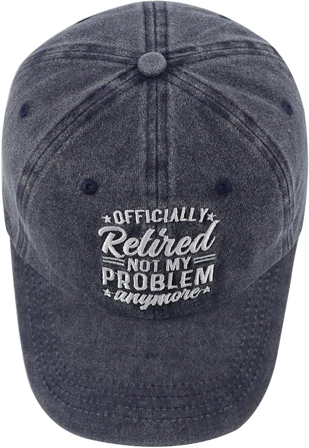 Officially Retired Hat for Women Men, Funny Adjustable Cotton Embroidery Retirement Baseball Cap