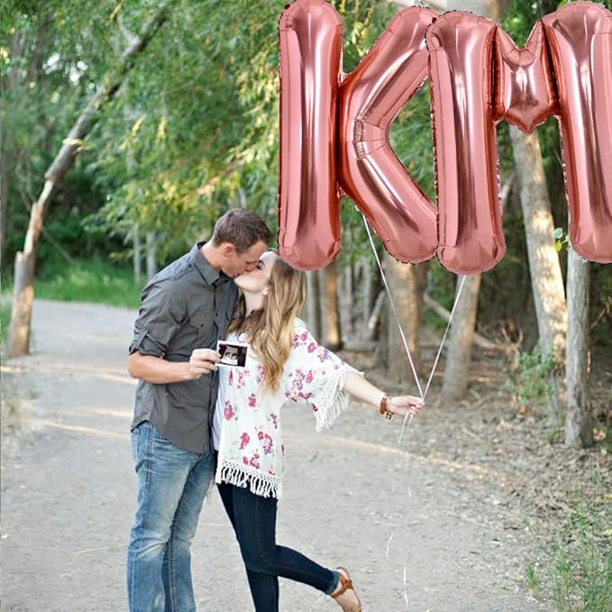 TONIFUL 40 Inch Large Rose Gold Letter K Balloons Giant Alphabet Letter Balloons,Foil Mylar Big Balloons for Birthday Party Anniversary Supplies Decorations