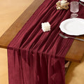Socomi 6pcs Burgundy Gauze Cheesecloth Table Runner 120 Inch Rustic Boho Cheese Cloth Runner for Wedding Party Baby Bridal Shower Centerpiece Decoration Holiday Home Decorations