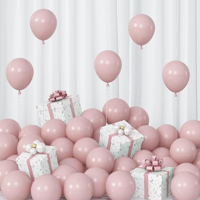 Dusty Pink Balloons 5inch Small Cavern Pink Balloon 60pcs Mini Round Retro Boho Blush Light Rose Latex Balloon for Arch Garland Girls Birthday Party Decoration Wedding Baby Bridal Shower Bachelorette