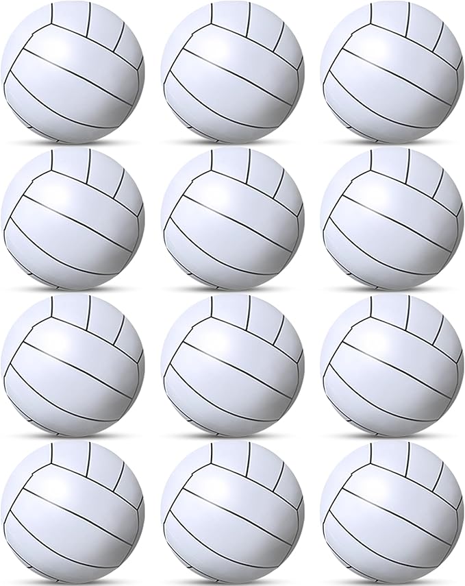 TURNMEON 12 Pack Inflatable Volleyball Beach Balls 16 Inch Beach Ball for Summer Party,Sports Ball Swimming Pool Game for Adult Pool Toys for Pool Beach Outdoor Indoor School