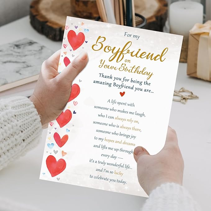 Boyfriend Birthday Card Gifts, Funny Birthday Card for Boyfriend Him Husband Men