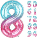 Starry Sky 8 Balloon, Number Balloons 40 Inch, 8th Birthday Decorations for Girls, Birthday Balloons, Starry Sky Party Supplies, Number 8 Balloon