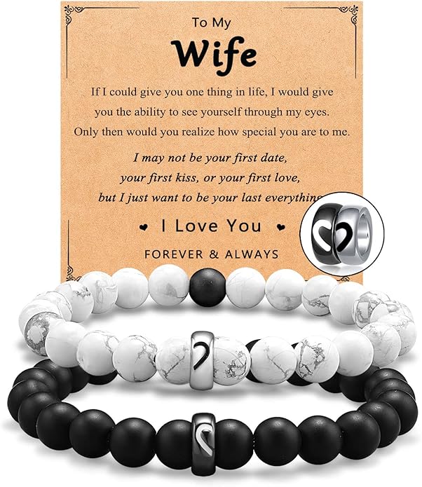 UNGENT THEM Matching Couple Ring Bracelets for Boyfriend Girlfriend Husband Wife Valentines Anniversary Birthday Engagement Gifts