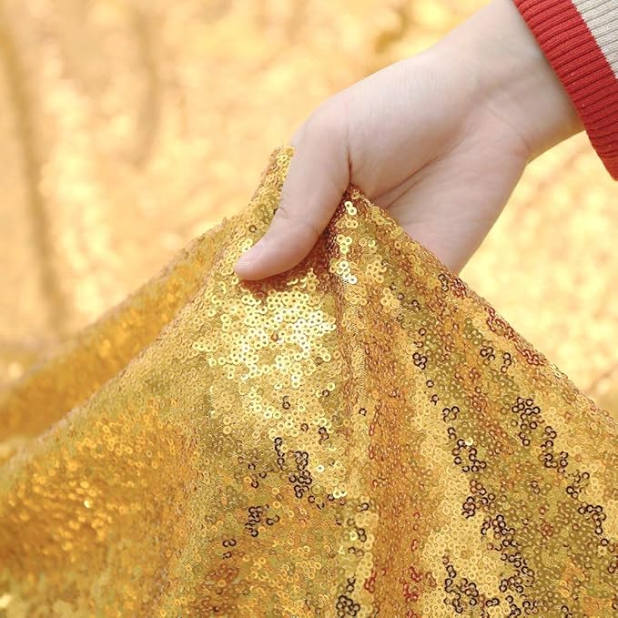 B-COOL Gold Sequin Backdrop Curtain 2 Packs 2ftx8ft Gold Curtains for Wedding Party Backdrop Drapes for Birthday Party Photography Stage Background Decorations