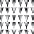Checkered Flags Black and White 100’ FT Pennant Racing Banner | NASCAR Theme Party Decoration Plastic Flag | Race Car Parties Décor | Decorative Birthday BBQ Bar Hanging Accessories | 2-Pcs Banner Set