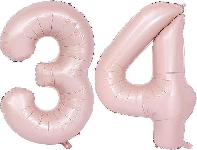 40 In Matte Pink Number Balloons Helium Foil Mylar Balloon Birthday Party banquet Decoration Digital 34