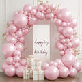 Pearl Pink Balloons Arch Kit - Double Stuffed Pastel Light Pale Pink Balloons Different Sizes 18/12/10/5 inch Pink Balloons Arch Kit for Valentines Day Bridal Shower Wedding Birthday Party Decoration