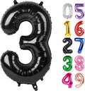 Black Number 3 Balloon 40 Inch, 3rd Birthday Celebration Supplies for Girls Boys Women Men, 3 Balloon for Girls Boys Theme Party