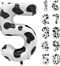 Cow Print Number Balloons, Large Foil Number 5 Balloon 40 Inch Cow Balloon for Boys Girls Birthday Decoration Cow Themed Birthday Party Decorations Farm Animal Party Supplies
