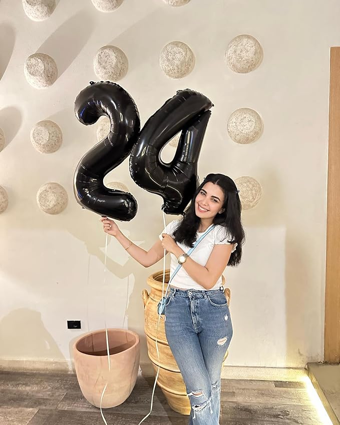 40 Inch Black Number 18 Balloon, Giant Number 18 Balloons for 18th Birthday Decorations, Party Supplies for Baby Boy Girl, Black Party Decor