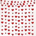 10 Pack 130ft Glitter Red Holographic Heart Party Garland Asymmetrical Love Hanging Banners for Birthday Wedding Decorations Mothers Day Bachelorette Bridal Shower Engagement