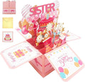 Happy Birthday Sister Card From Sister Brother Pop Up Funny 3D Birthday Gift Card Box Party Decoration Keepsake Foldable Celebration Greeting Cards With Envelope For Girl Women