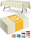 Ivory Plastic Table Cloth Rectangle Table 15 Pack, 54''×108'' Tablecloth for 6ft Tables, Table Cloth for Disposable Use, Table Cover for Holiday Party, Gathering