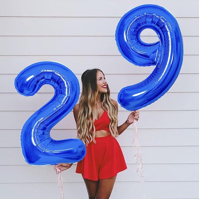 Number Balloons Navy Blue Balloons - Giant Number 10 Balloon, 10 20 30 40 50 Numbers Balloon Birthday Decorations, Blue Party Supplies for Boy Men