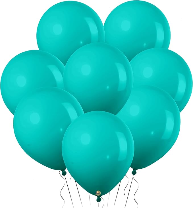AFTERLOON® Biodegradable Mini Balloons 100 pcs Turquoise Blue (Tiffany) 5 Inch, Matte Color Thickened Extra Strong Latex Helium Float, Baby Shower Gender Reveal Wedding Birthday Party Decorations