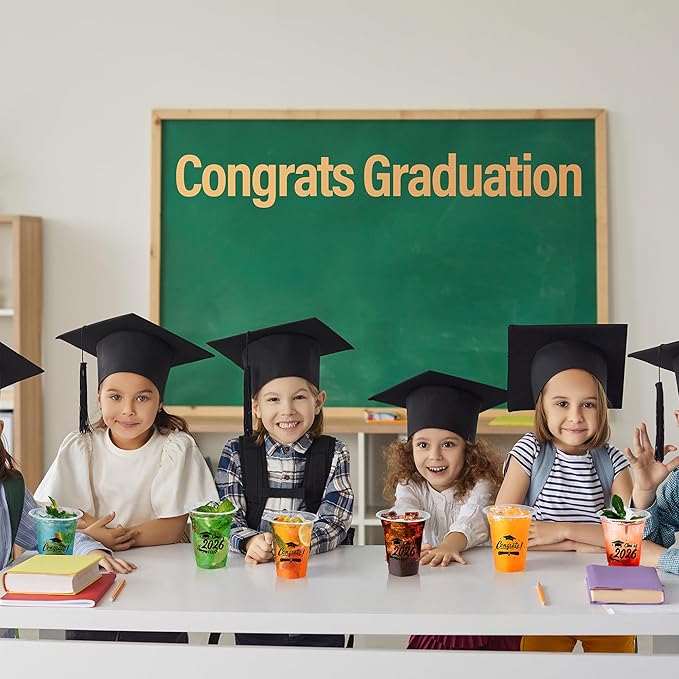 Ruisita 50 Pack Graduation Cups 12 Ounces 2026 Graduation Disposable Cups Plastic Graduation Drinking Cups, Graduation Party Favors