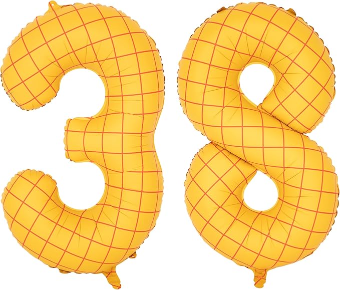 40-Inch Large Number Balloon Toy Inspired Story Matte Yellow Birthday Balloon Western Rodeo Party Supplies Boy Girl Story Anniversary Kids Birthday Party Cowboy Farm Themed Baby Welcome Decorations