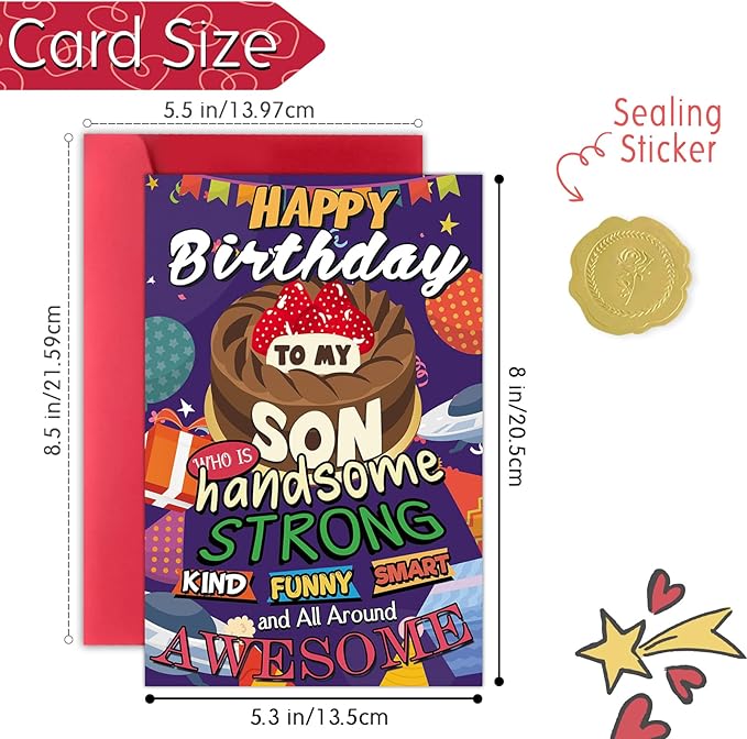 Birthday Card for Son, Funny Birthday Card to Son from Mom Dad,Bday Card for Sons Adult, Coolest Bday Gifts Ideas for Sons