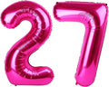Hot Pink Number 27 72 Birthday Balloon 40 Inch, 27 72 Party Celebration Decorations Supplies, Mylar Foil Numbers Balloons for 27 72 Wedding Anniversary