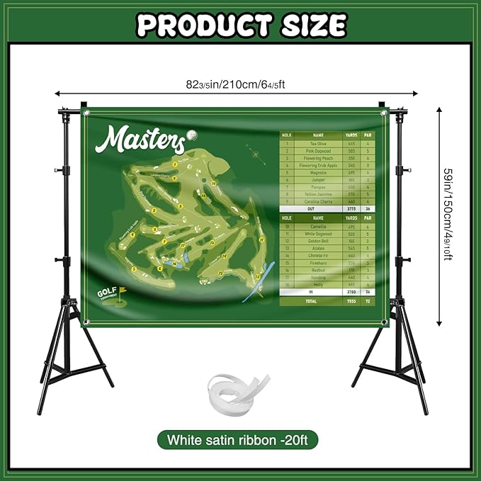7 X 5 Ft Masters Party Decorations Green Golf Masters Party Decorations Banner Golf Party Decorations Backdrop for Indoor and Outdoor Funny Golf Party
