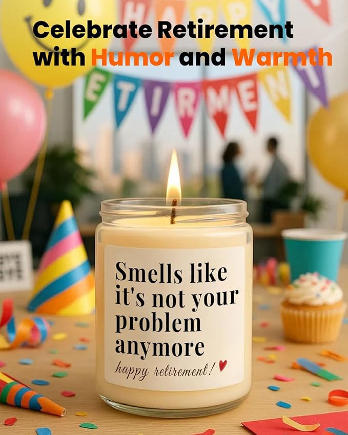 Retirement Gift for Woman, Men, Funny Retired Candle, Happy Farewell Party Decorations 2026, Best Retirement Gifts for Women, Men, Friends, Coworker, Teacher, Boss, Nurse, Colleague, Staff