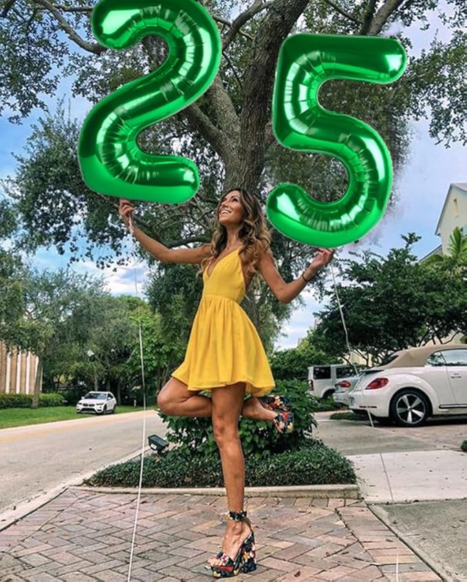 5 Number Balloons 40 Inch, Foil Balloons for Boys And Girls, Dark Green Numbers Balloon for 5, 15, 25, 45 Birthday Party Decoration, Anniversary, Wedding, Single Supplies