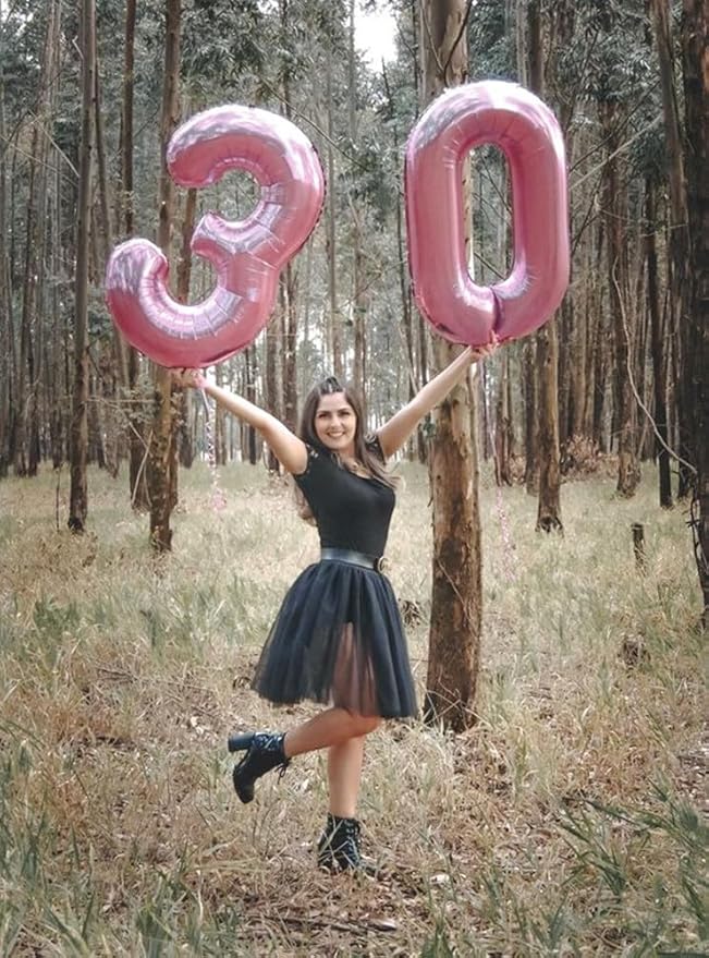 2 Numbers Balloon 40 Inch Pearl Pink Two Balloon Number Birthday Decor, 2nd 12 21st Party Celebration Decorations Graduations Wedding Baby Shower