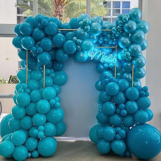 Peacock Blue Balloons 12 Inch, 50 Pcs Turquoise Blue Balloon Teal Blue Latex Balloons Matte Dark Teal Aqua Blue Helium Balloons for Birthday Baby Shower Wedding Whale Theme Party Decorations