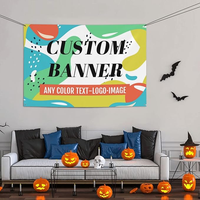 Custom Banner Sign Custom Signs For Business Add Your Own Design Here Customized Birthday Banner Design Party/Birthday Banners Indoor/Outdoor 47x71IN
