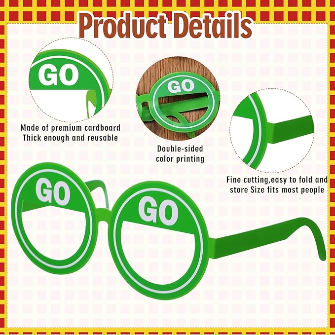 Pajean 32 Pcs Train Party Decoration Train Themed Paper Eyeglasses Photo Booth Props Transportation Party Supplies Paper Glasses Frame for Traffic Birthday Christmas Gift Decor Prizes