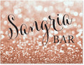 Andaz Press Wedding Party Signs, Glitzy Rose Gold Glitter, 8.5x11-inch, Sangria Bar Sign, 1-Pack, Bokeh Colored Party Supplies