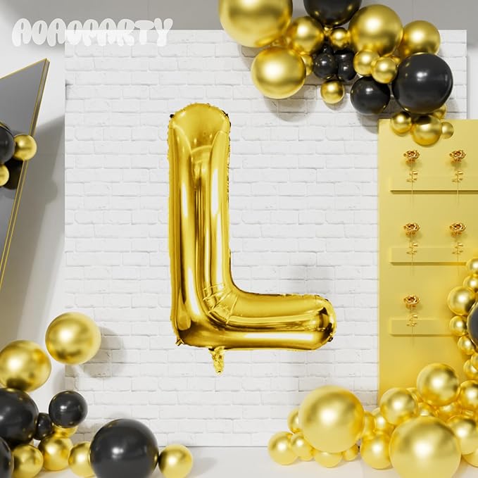 Letter Balloons 40Inch Large Giant big Foil Mylar Gold Balloons L for Birthday Party Decorations