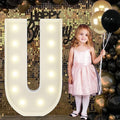 4FT Marquee Light Up Letters U, Big Marquee Letter for Baby Shower Birthday Engagement Wedding Marry Me Party Decor