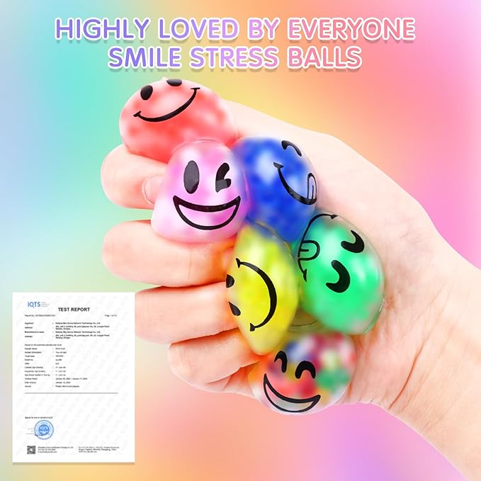 36 Pack Stress Balls, Easter Basket Stuffers, Squishy Ball for Adults, Squeeze Balls to Relax, Anti-Anxiety Fidget Balls for Party Favors, Birthday Gifts, Goodie Bag Stuffers